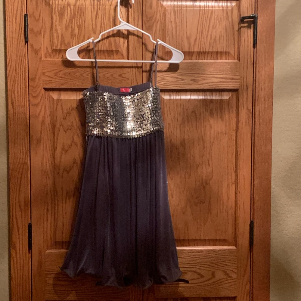 Gray sequin fun night out dress